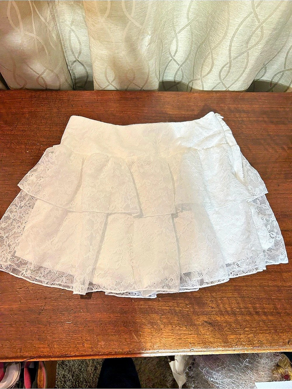 White Lace Mini Skort Size Small Like New
